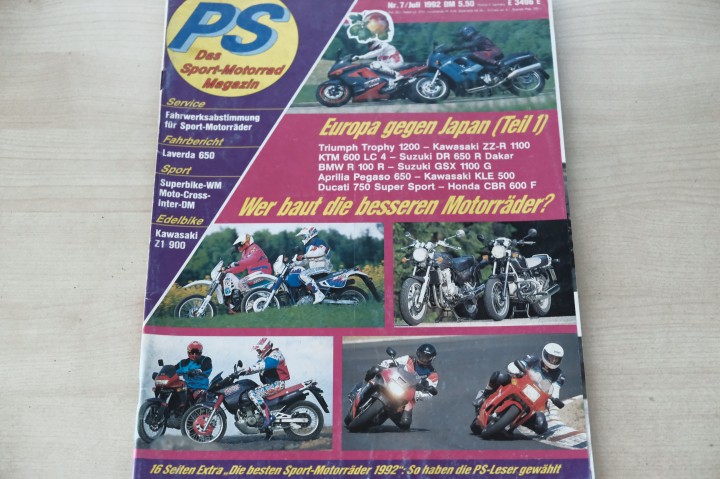 Deckblatt PS Sport Motorrad (07/1992)